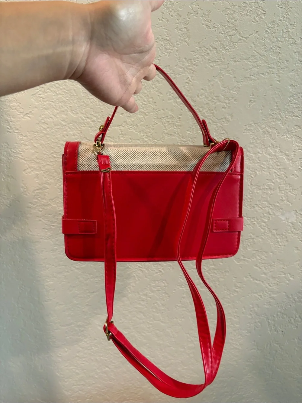 NWOT 4pcs Canvas Crossbody Bag with Color Trim - Purple, Red, Green, Blue (Set)